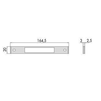 Spessore sottofrontale in nylon Cisa, per serrature in alluminio con frontale 16 e 20 mm, lunghezza 164,5 mm, larghezza 20 mm, spessore 3 mm