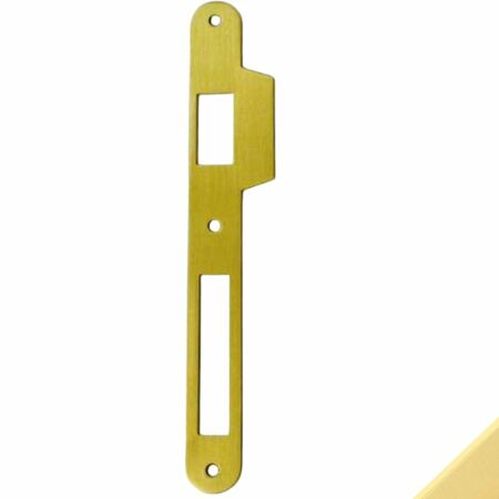 Contropiastra centrale con aletta 06113 Cisa per serratura multipunto 53131,53151,57831, dimensione 205x22x1,5 mm, Ottone finitura Satinato Verniciato
