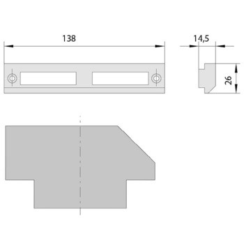 Contropiastra in nylon Cisa per serratura in alluminio, dimensioni 138x26 mm