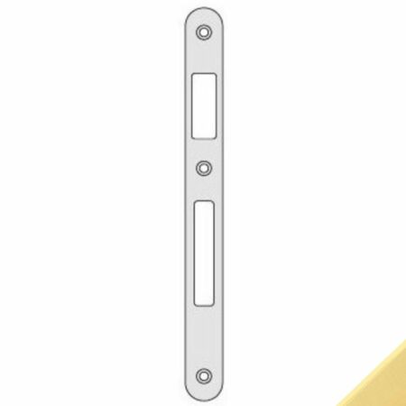 Contropiastra centrale 06279 Cisa per serratura multipunto 53131,53151,57831, dimensione 240x22x3 mm, Ottone finitura Satinato Verniciato