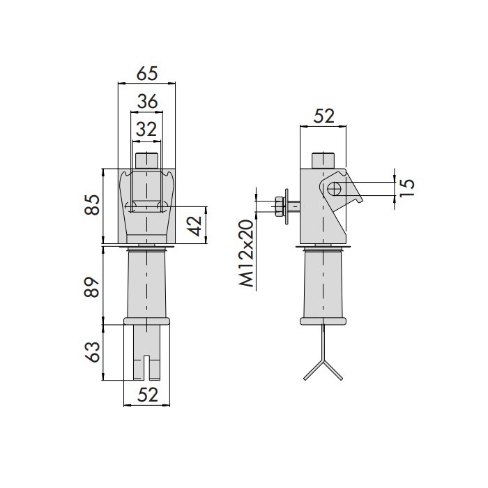 Kit per serrande basculanti Cisa in acciaio zincato, accessorio per lucchetto, M1 2x20