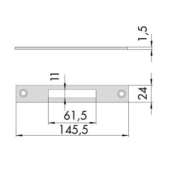 Contropiastra piana Cisa per Multitop, dimensioni 145,5x24 mm, materiale Acciaio inox