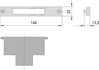 Contropiastra regolabile in metallo Cisa, dimensioni 146x22x13,5 mm, mano ambidestra