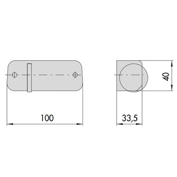 Bocchetta Cisa, in acciaio zincato, per serratura in ferro, dimensione 33,5x40 mm, lunghezza 100 mm, per serie 11761, 11771