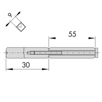 Quadro maniglia sdoppiato Cisa, in acciaio, per serratura porta tagliafuoco, dimensione 55x33 mm