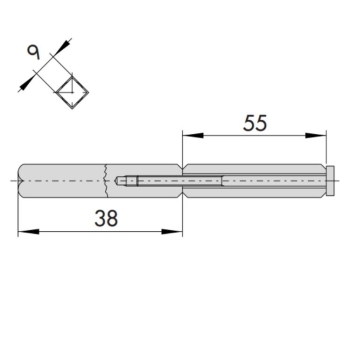 Quadro maniglia sdoppiato Cisa, in acciaio, per porta tagliafuoco, dimensione 55x38 mm