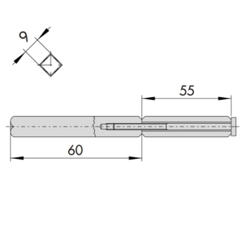Quadro maniglia sdoppiato Cisa, in acciaio, per porta tagliafuoco, dimensione 55x60 mm