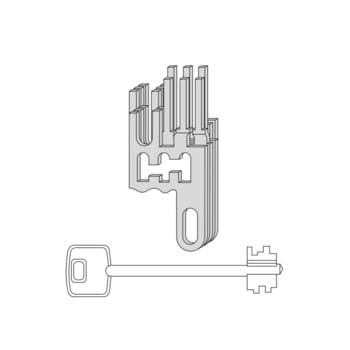 Kit nottolini ricambio Cisa, Gorges in acciaio, componente di cifratura per serratura a mappa, 3 chiavi  serie 1.00102.00.1
