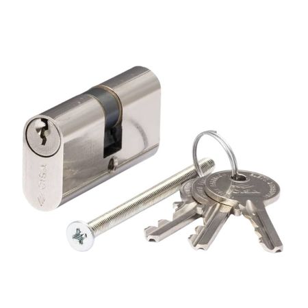 Doppio cilindro ovale Cisa 30/40, lunghezza 70 mm, colore Ottone nichelato