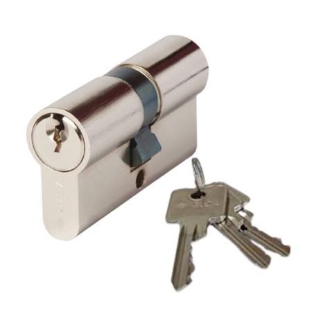 Doppio cilindro a profilo Europeo Cisa 35/40 serie 087, lunghezza 74 mm, colore Ottone nichelato