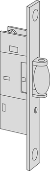Serratura meccanica da infilare a cilindro ovale Cisa, per montanti, rullo regolabile, entrata 15 mm, frontale 20 mm