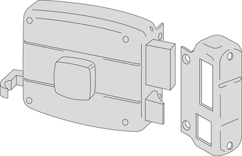 Serratura meccanica da applicare a cilindro Cisa, scrocco e catenaccio, entrata 50 mm, mano destra interna