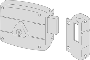 Serratura meccanica da applicare a cilindro Cisa, catenaccio, entrata 50 mm, mano destra interna, con cilindro interno