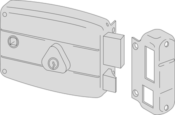 Serratura meccanica da applicare a cilindro Cisa, scrocco e catenaccio, entrata 60 mm, mano destra interna, con cilindro interno