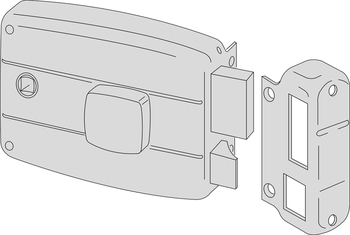 Serratura meccanica da applicare a cilindro Cisa, scrocco e catenaccio, entrata 60 mm, mano destra interna, con pomolo interno