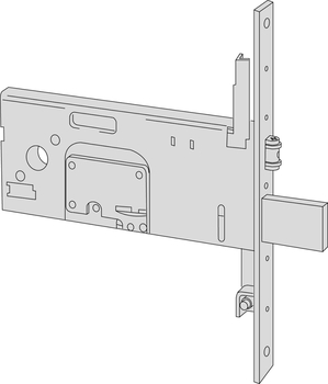 Serratura meccanica da infilare a doppia mappa Cisa per fascia, altezza 78 mm, rullo e catenaccio, entrata 90 mm, con predisposizione chiusura supplementare