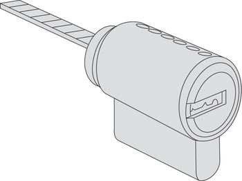 Cilindro Cisa serie Astral Tekno, per comando esterno, lunghezza 22,5 mm, finitura Ottone Nichelato