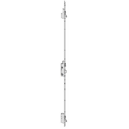 Serratura multipunto antipanico Cisa Multitop Matic Exit, per chiusura automatica 1 anta, 3 scrocchi e 3 catenacci, entrata 35 mm, frontale piatto 2300 mm, funzione B