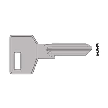 Chiave grezza Cisa serie C3000 00430, Destra, profilo paracentrico, sbozzo a distribuzione controllata, 6 perni
