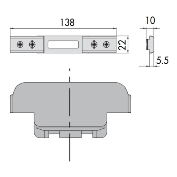 Contropiastra 06465.43 Cisa per serratura, regolabile, frontale 22x138 mm, parte centrale Acciaio Inox, finitura Nero