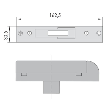 Contropiastra 06465.46 Cisa per serratura, regolabile, frontale 30,5x162,5 mm, finitura Nero