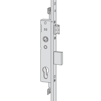 Serratura da infilare Multitop 48526 Cisa, foro Yale, 3 punti chiusura, scrocco e catenacci, frontale piatto 24x3 mm, entrata 25 mm, Acciaio Nero