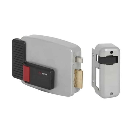 Elettroserratura da applicare 11610 Cisa per cancello, destra, con pulsante interno, a cilindro staccato, entrata 60 mm, Acciaio finitura Grigio Alluminio