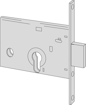 Serratura meccanica da infilare a cilindro Cisa per fascia, altezza 82 mm, catenaccio, entrata 58 mm, intercambiabile con serie 14010