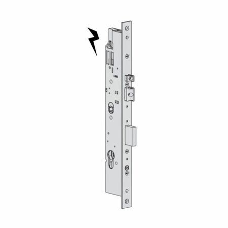 Elettroserratura da infilare Multitop 19225 Cisa, foro Yale, scrocco e catenaccio, entrata 40 mm, frontale piano 22x3 mm, Acciaio Inox