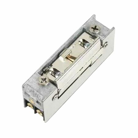 Incontro elettrico 15160 Cisa per frontale metallico, tensione 12 V ca, con antiripetitore e fermo a giorno, finitura Nichelato