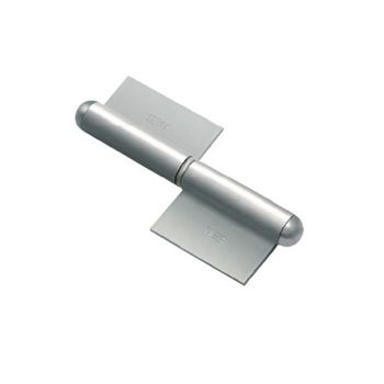 Cerniera ali lunghe sinistra Comunello 430 con tappo saldato, lunghezza 112 mm, finitura Grezza
