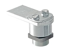 Cardine superiore regolabile Comunello per cancello 88, con perno quadro e piastra, diametro 33 mm, finitura Zincato