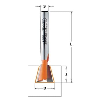 Fresa CMT per unione a coda di rondine, diametro 9,5 mm, altezza di taglio 9,5 mm, diametro attacco 6 mm