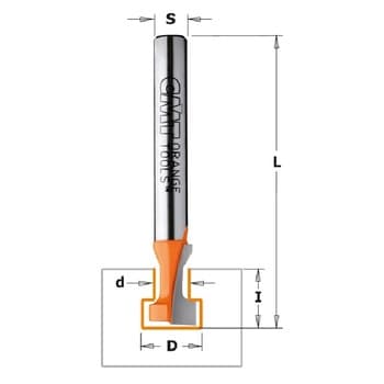 Fresa CMT per serrature, diametro 9,5 mm, altezza di taglio 11 mm, diametro attacco 6 mm