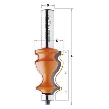 Fresa CMT per cornici, diametro 27 mm, altezza di taglio 41 mm, diametro attacco 12 mm