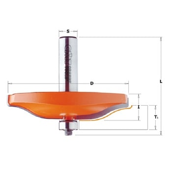 Fresa CMT con profilo orizzontale per antine, diametro 82,5 mm, altezza di taglio 15 mm, profilo A