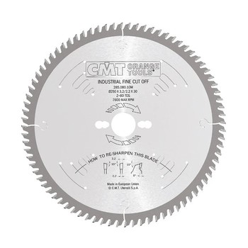 Lama CMT per taglio legno di precisione, 80 denti, dimensioni 250X3,2X30 mm