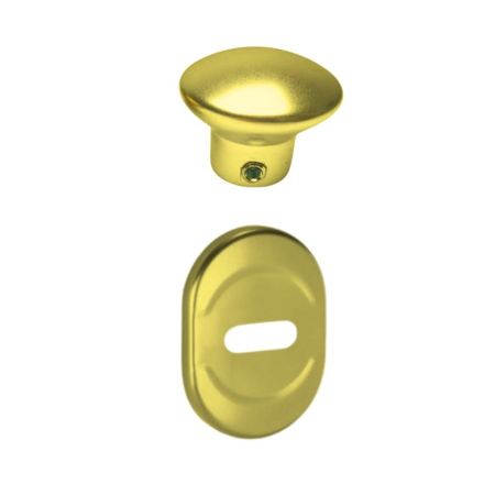Mostrina e pomolino 63XTR New Creta Dierre per limitatore di apertura porta blindata, finitura Ottone