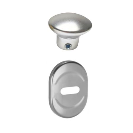 Mostrina e pomolino 63XAR New Creta Dierre, per limitatore di apertura porta blindata, finitura Argento