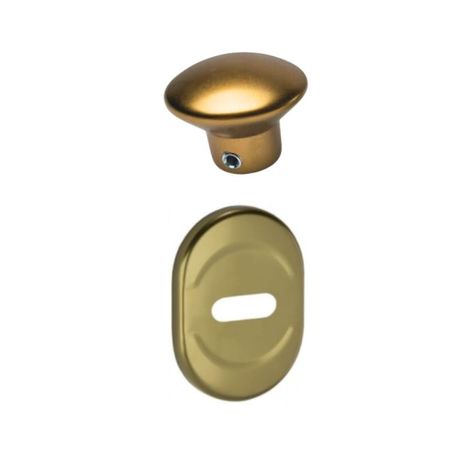 Mostrina e pomolino 63X R New Creta Dierre per limitatore di apertura porta blindata, finitura Bronzo