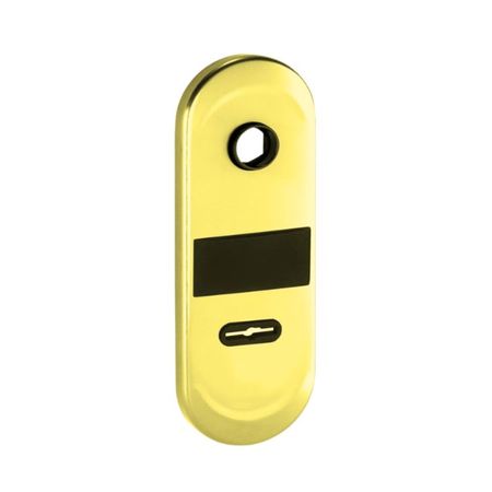 Mostrina interna lunga 63FTR New Creta Dierre per porta blindata, entrata chiave doppia mappa, finitura Ottone