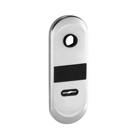 Mostrina interna lunga 63FAR New Creta Dierre per porta blindata, entrata chiave doppia mappa, finitura Argento