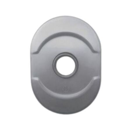 Mostrina interna corta AG9AR New Creta Dierre per porta blindata, per pomolo fisso/girevole-maniglia, finitura Argento