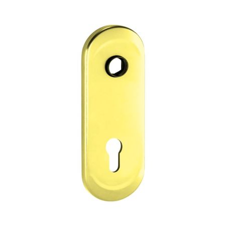 Mostrina interna lunga 63UTR New Creta Dierre per cilindro porta blindata, foro Yale, finitura Ottone