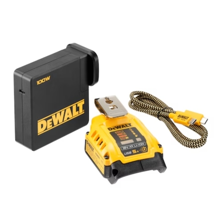 Adattatore caricabatteria 18V XR DCB094K-QW Dewalt, doppia porta USB, lunghezza cavo 1000 mm