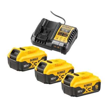 Starter kit caricabatteria Flexvolt 18V XR DCB1104P3-QW Dewalt, con 3 batterie 5 Ah