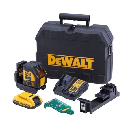 Laser verde 18V DCLE34021D1-QW Dewalt per livellamento, a croce 90 gradi, portata 55 mt, kit batteria 2 Ah