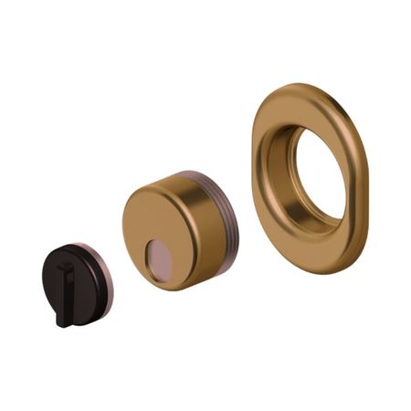 Defender tondo Monolito magnetico MRM29B-25D1A Disec per portoncino esterno, con mostrina, spessore 25 mm, diametro 50 mm, Acciaio finitura Bronzato