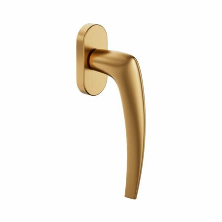 Martellina DK Linear DND LI22V per finestra, rosetta ovale 31x64x9 mm, Ottone finitura Oro Antico Satinato