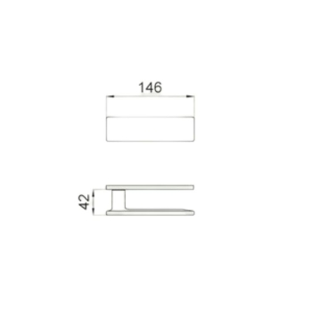 Maniglia Due DND DU11P per porta, rosetta rettangolare 146x40x9 mm, foro Patent, Ottone finitura Grafite Satinato